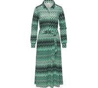 Ragwear Damen Langarm Kleid Midikleid Elegantes Jersey Blusenkleid mit Taillengürtel und raffinierten Prints Plantee Print Dusty Green26 Gr. XL
