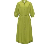 Ragwear Damen Langarm-Midikleid Trea Dress mit Taillengürtel | Fließender Viskosemix in Leinenoptik | Für Frühling und Sommer | asymmetrischer Schnitt