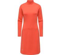 Ragwear Damen Langarm Minikleid kurzes A-Linien-Kleid Elegantes Sweatkleid mit Stehkragen Leavie Red Gr. L