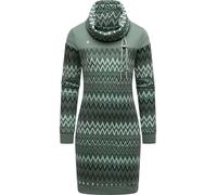 Ragwear Damen Langarm Minikleid modisches Freizeitkleid mit Schlauchkragen Chlloe Zig Zag YOUMODO Dusty Green Gr. L