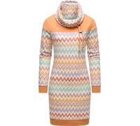 Sweatkleid RAGWEAR "Chlloe Zig Zag YOUMODO", Damen, Gr. XXXL(46), Normalgrößen, bunt, Material: 70% Baumwolle, 30% Polyester, figurumspielend ca. Mitte Oberschenkel, hoch geschlossener Ausschnitt, Ärm