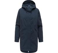 Ragwear Damen lange Übergangsjacke leichter Oversize-Parka mit verstellbarer Kapuze und Schlüsselanhänger Lamyja B Navy Gr. M