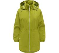 Ragwear Damen lange Übergangsjacke wasserabweisender Mantel mit Taillenzugband, verstellbarer Kapuze und Mesh-Innenfutter Brona Pistachio Gr. S