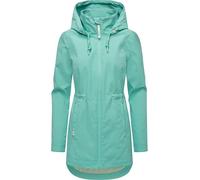 Ragwear Damen Lange Übergangsjacke wasserdicht und atmungsaktiv Parka mit Abnehmbarer Kapuze und feiner Rillenstruktur Dakkota B YOUMODO Lagoon Green Gr. XXL