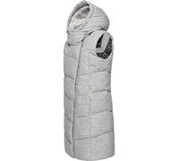 Ragwear Damen lange wasserdichte Winter Steppweste mit Kapuze Pavla Vest White Gr. XL