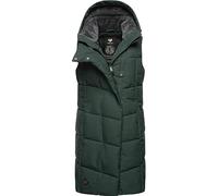 Ragwear Damen Lange Winter Steppweste mit Kapuze Pavla Vest Dark Green23 Gr. 3XL