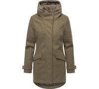 Ragwear Damen lange Winterjacke in Wollmantel Optik Trenchcoat mit Kapuze gefütterter Parka Petuja Felt YOUMODO XS-3XL