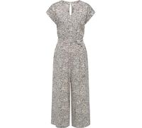 Ragwear Damen Langer Jumpsuit Overall mit Bindegürtel an der Taille Glina Print YOUMODO Ecru Gr. XL