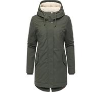 Ragwear Damen Langer Mantel warme Winterjacke mit innenliegendem Taillenzugband Cannas YOUMODO Dark Olive Gr. S