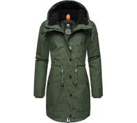 Ragwear Damen langer Mantel warme Winterjacke mit Kapuze YM-Canny Dark Olive23 Gr. M