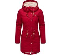 Ragwear Damen langer Mantel warme Winterjacke mit Kapuze YM-Canny Dark Red25 Gr. XL