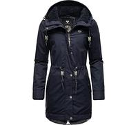 Ragwear Damen langer Mantel warme Winterjacke mit Kapuze YM-Canny Navy21 Gr. S