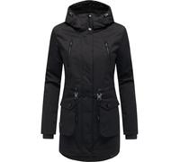 Ragwear Damen langer Parka Wintermantel Ellsa mit Taillenkordeln und großer Kapuze YOUMODO Black Gr. 3XL