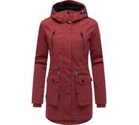 Ragwear Damen langer Parka Wintermantel Ellsa mit Taillenkordeln und großer Kapuze YOUMODO Wine Red Gr. XL