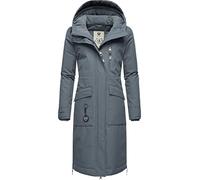 Ragwear Damen Langer Wintermantel Warmer wasserdichter Parka mit Schlüsselanhänger Refutura Remake Grey Gr. S