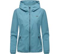 Ragwear Damen leichte Jacke wasserdichte und atmungsaktive Übergangsjacke kurze Funktionsjacke mit Kapuze Dizzie B YOUMODO Stone Blue Gr. XL