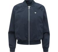 Ragwear Damen leichte oversized Blousonjacke lässige Bomberjacke kurz mit Rippstrickdetails Yotimo Navy Gr. L