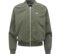 Bomberjacke RAGWEAR "Yotimo", Damen, Gr. XXL (44), schwarz olive, Obermaterial: 68% Baumwolle, 32% Nylon. Innenfutter: 100% Polyester, oversize hüftlang, Raglanärmel Rippstrickbündchen, Jacken Bomberj