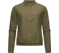 Ragwear Damen leichte Übergangsjacke in Leinen-Optik Blousonjacke Leinenhemd Malawi Linen YOUMODO Dark Olive Gr. XXL
