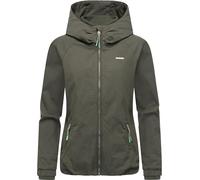 Ragwear Damen leichte Übergangsjacke kurze Blouson-Jacke mit Kapuze Dizzie A YOUMODO Dark Olive Gr. XXL
