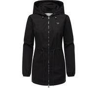 Ragwear Damen leichte Übergangsjacke Kurze Frühlingsjacke mit Kapuze und Taillenzugband Monadissimo B YOUMODO Black Gr. XL