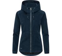 Ragwear Damen leichte Übergangsjacke kurze Jacke in feiner Kord-Optik mit Taillenzugkordel und verstellbarer Kapuze Dankka Cordy YOUMODO Petrol Gr. XXL