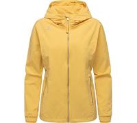 Ragwear Damen leichte Übergangsjacke kurze wasserdichte und atmungsaktive Funktionsjacke mit verstellbarer Kapuze Dizzea Banana Gr. S