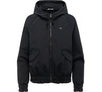 Ragwear Damen leichte Übergangsjacke wasserdichte Jacke mit verstellbarer Kapuze Kissi Black Gr. L