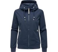 Ragwear Damen leichte Übergangsjacke wasserdichte und atmungsaktive Funktionsjacke kurz mit Kapuze Oggie YOUMODO Midnight Gr. XL