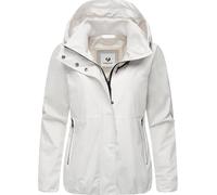 Ragwear Damen leichte Übergangsjacke wasserdichte und atmungsaktive Herbstjacke kurz mit Kapuze Sunniva Light YOUMODO Off White Gr. XL