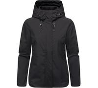 Ragwear Damen leichte wasserdichte und atmungsaktive Übergangsjacke Sommerjacke kurz mit Verstellbarer Kapuze Sunniva A YOUMODO Black Gr. L