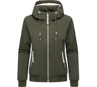 Ragwear Damen leichte wasserdichte Winterjacke kurze Herbstjacke mit Fleecefutter und Kapuze Oggie Warm YOUMODO Dark Olive Gr. XS