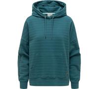 Kapuzenpullover RAGWEAR "Pirita Crepe", Damen, Gr. XL (42), grün (ocean grün), Sweatware, Material: 65% Baumwolle, 27% Polyester, 6% Viskose, 2% Elasthan, lässig geschnitten hüftbedeckend, hoch geschl