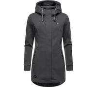 Kapuzensweatjacke RAGWEAR "Letti Bonded" Gr. XXXL (46), grau (dunkelgrau) Damen Sweatjacken Sportliche Kapuzenjacke in Feinstrick-Optik (76414169-XXXL)