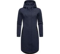 Ragwear Damen Leichter Sweat Übergangsmantel lang windabweisend mit Kapuze Letti Long Navy Gr. 3XL