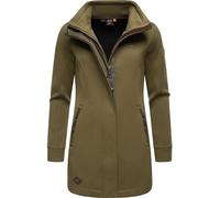Ragwear Damen Leichter Sweat-Übergangsmantel lang windabweisendl mit hohem Kragen Letrice Bonded Olive Gr. XXL