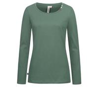 Ragwear Damen Longsleeve Fllorah Long GOTS Langarmshirt mit Zierknöpfen 2511-25001 Baltic (5033) L
