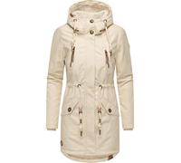 Ragwear Damen Mantel lange warme Winterjacke mit Teddyfell-Kapuze Elsie Intl Beige22 Gr. 3XL