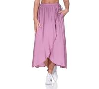 Ragwear Damen Midi-Rock in Wickeloptik Sabinna Langer Sommerrock einfarbig 2511-45004 Dusty Pink (4061) L