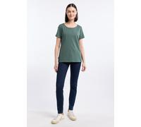 Kurzarmshirt RAGWEAR "MINTTA", Damen, Gr. L, grün (baltic), Jersey, Obermaterial: 50% Baumwolle, 50% Polyester, unifarben, regular fit normal, Rundhals, Shirts (34966914-L) baltic