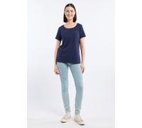 Kurzarmshirt RAGWEAR "MINTTA", Damen, Gr. M, schwarz (midnight), Jersey, Obermaterial: 50% Baumwolle, 50% Polyester, unifarben, regular fit normal, Rundhals, Shirts (15151153-M) midnight