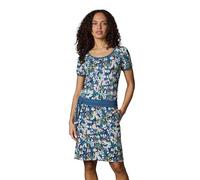Ragwear Damen modisches Kurzarm Sommerkleid leichtes Minikleid Strandkleid mit seitlichen Eingriffstaschen Baomi Tropic YOUMODO Night Blue Gr. L