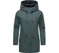 Ragwear Damen Parka wasserdichte Lange Outdoorjacke mit Verstellbarer Kapuze Urbanna Remake Dark Green Gr. M