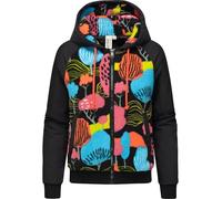 Plüschjacke RAGWEAR "Talianita Print YOUMODO", Damen, Gr. XXL (44), bunt, Material: 100% Polyester, gerade hüftlang, hoch geschlossener Ausschnitt, Ärmel ohne Ärmelschlitz Rippbündchen, Jacken, Leicht