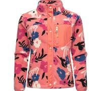 Plüschjacke RAGWEAR "Appopis Print", Damen, Gr. 6XL (52), orange (koralle), Material: 100% Polyester, figurumspielend hüftbedeckend, hoch geschlossener Ausschnitt, Ärmel ohne Ärmelschlitz elastischer