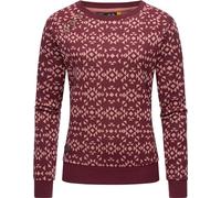 Ragwear Damen Pullover Sweatshirt mit Print Darria Aztec Wine Red Gr. 3XL
