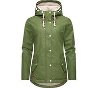 Ragwear Damen Regenjacke Marge wasserdicht warm gefüttert mit Kapuze | Länge: po-bedeckend | Wärmegrad 2 von 3 - warm gefüttert | 4.000 mm Wassersäule | fleecegefütterte Kapuze