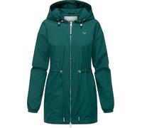 Ragwear Damen Regenjacke wasserdichte und atmungsaktive kurze Übergangsjacke mit Kapuze und Taillenzugband Monadissimo A YOUMODO Ocean Green Gr. L