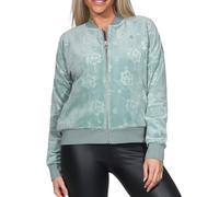 Ragwear Damen Samt-Jacke Damenjacke Stoffjacke mit strukturiertem Blumen-Muster Doron Velvet 2631-30007 Dusty Green (5036) XL