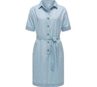 Ragwear Damen Sommerkleid Kurzarm Midikleid in Denim-Optik mit Haifisch-Kragen und Taillenband Rozyna Denim YOUMODO Light Blue Denim Gr. L